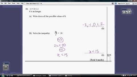 7) Edexcel GCSE Higher Tier Paper 4 - 12 November 2010 Q10