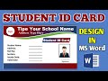 How to Make Student ID Card in MS Word – Easy Tutorial MS Word (2025)