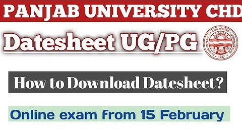 Panjab University Datesheet January/February 2021 || Easily Download || Online exam