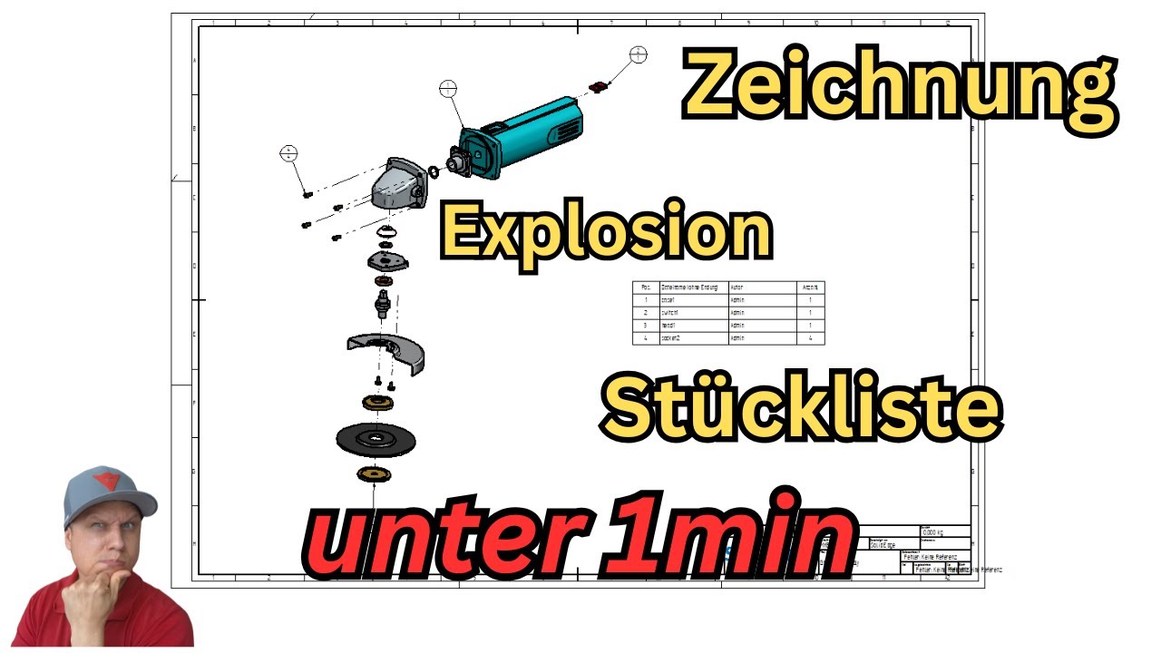 Explosion + Zeichnung + Stückliste in unter einer Minute!