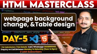 HTML Day-5 Tutorial | Webpage Background Color & Table Design Explained | Computer Tech Academy