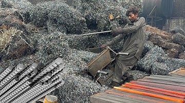 How Lathe Shaving scrap Recycling to make Iron Rod | Amazing Metal into Heavy-Duty iron rod