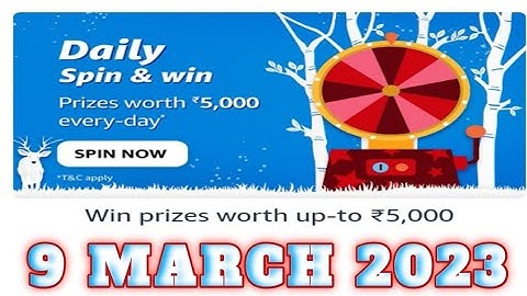 Amazon Funzone. Daily Spin and Win  Quiz Answers Today|9 March 2023@DailyQuizTime