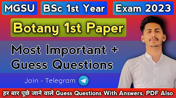 Botany 1st Paper, Bsc 1st Year, Most Imp. Questions, Exam 2023, Algae Lichens, MGSU, SK EDUCATION