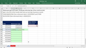 Excel Magic Trick 1270: Calculate Retirement Date with EDATE and EOMONTH functions