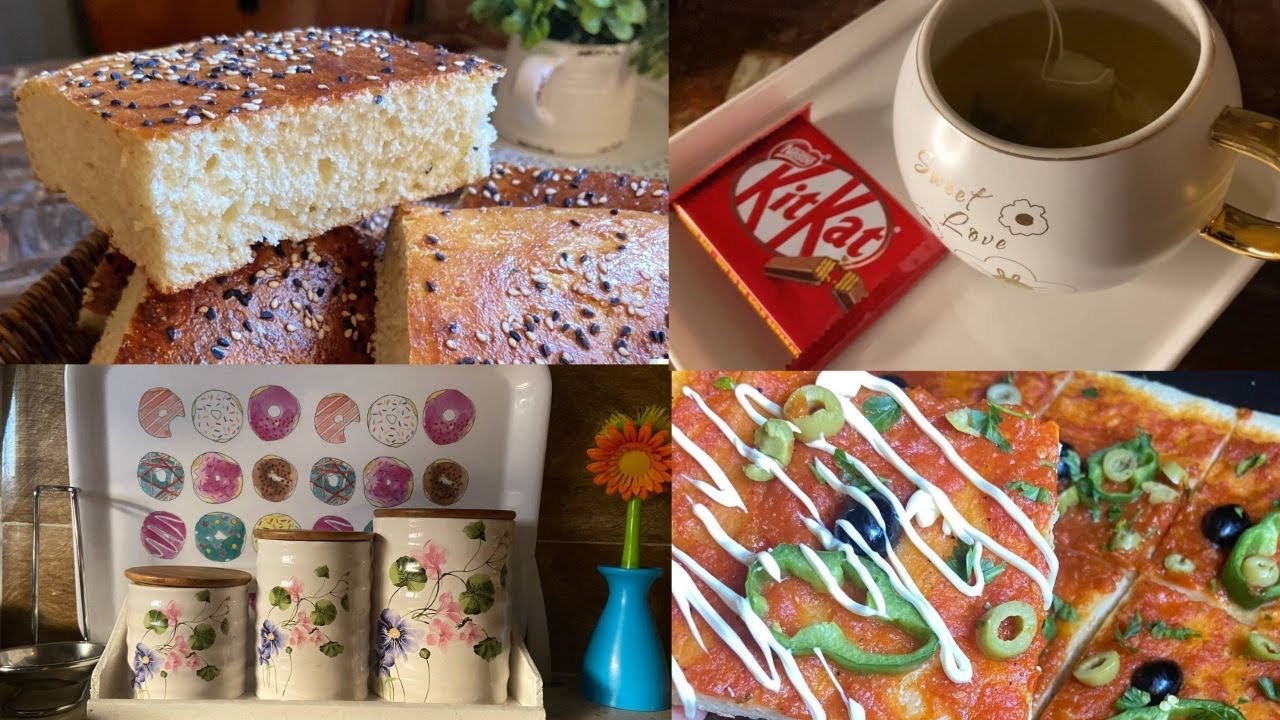 يوم كامل معي من الصباح حتى المساء | روتين ليلي | وصفة خبز الدار خفيف | بيتزا كاري مقرمشة