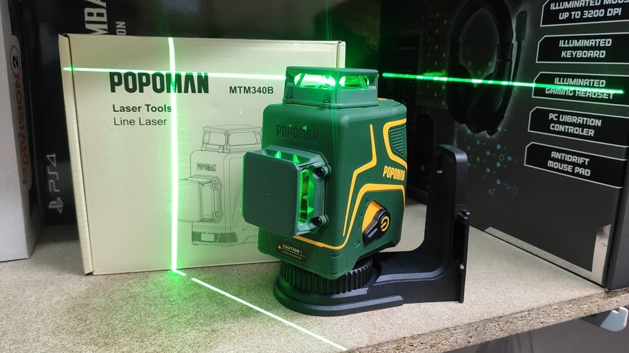 Le meilleur laser 3 lignes 360 degrés Popoman! MTM350B 145€ + trépied +  Tstak 