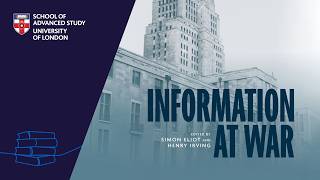Event to celebrate the publication of Information at War
On 22 June 2026, the Institute of English Studies, School of Advanced Study hosted an event to celebrate the publication of “Information at War: A Communication History of the Ministry of Information 1939 – 1946, edited by Professor Simon Eliot (Professor Emeritus of the History of the Book at the Institute of English Studies) and Dr Henry Irving (Senior Lecturer in Public History at Leeds Beckett University). The event included an archival display from Senate House Library.
This multi-authored volume explores the very wide range of activities undertaken by the Ministry of Information, both in Britain and in scores of countries overseas.
University of London’s Senate House was the centre of the MOI’s many activities, and remained open and active twenty-four hours a day for the entirety of the war. This video includes interviews with Professor Eliot and Dr Irving, as well as Institute of English Studies Director Professor Clare Lees, in which they discuss the event. Event to celebrate the publication of Information at War