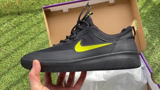 Nike SB Nyjah Free 2 Black/Cyber close look+On feet!! - YouTube