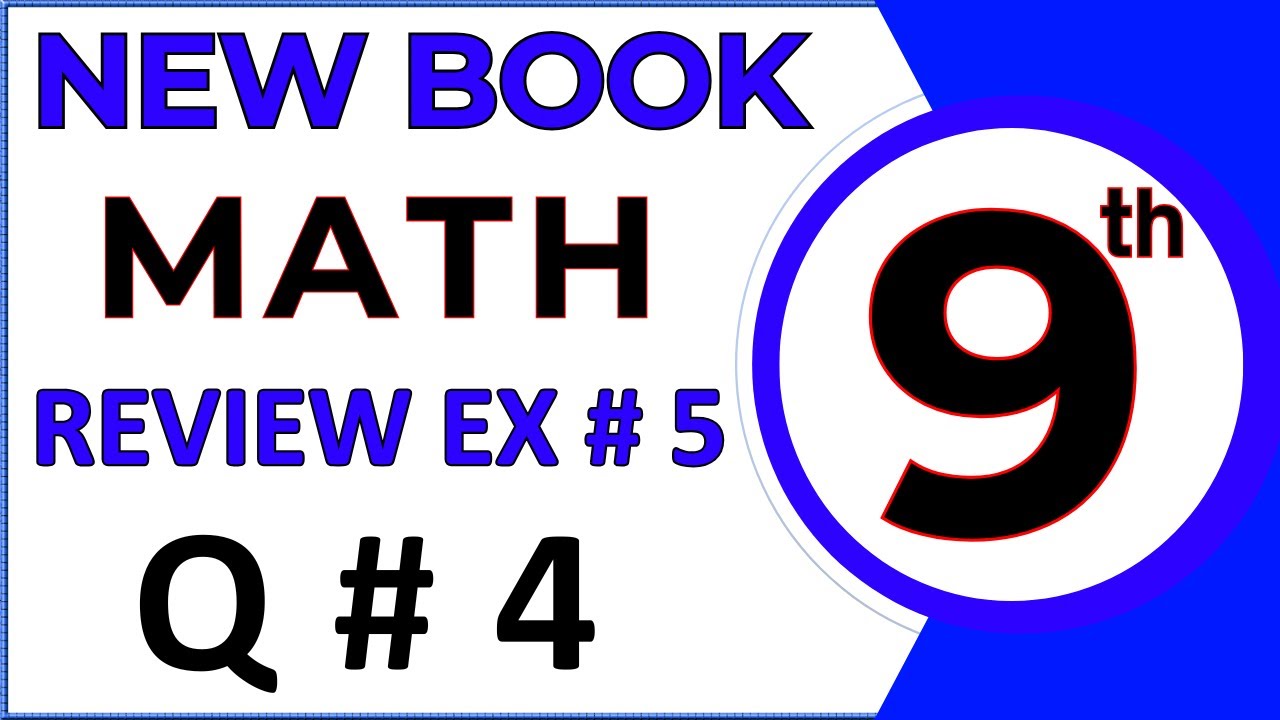 9th Class Math Chapter 5 | New Book | Review Exercise 5 Question 4 ...