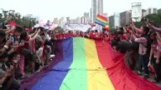 Thousands of people gather for gay rights parade