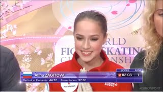 ALINA ZAGITOVA - Worlds 2019 SP | кп на Чемпионате Мира с переводом комментариев канадцев CBC