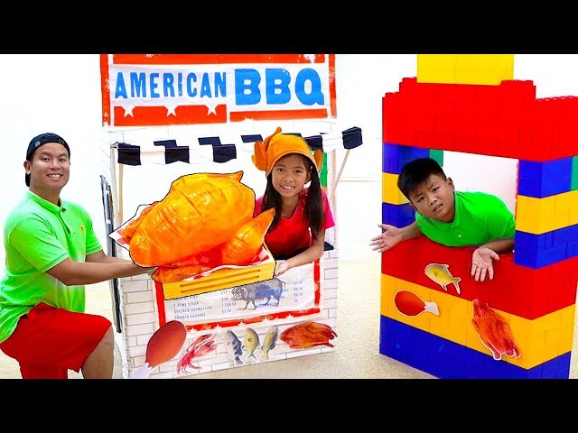 Wendy and Alex Pretend Play Cooking Giant BBQ Playset Toy Restaurant Cafe class=