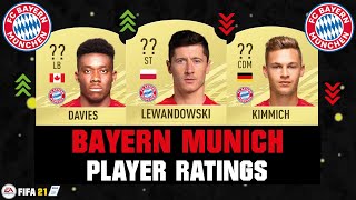 FIFA 21 | BAYERN MUNICH PLAYER RATINGS! 😱🔥| FT. LEWANDOWSKI, KIMMICH, DAVIES... etc