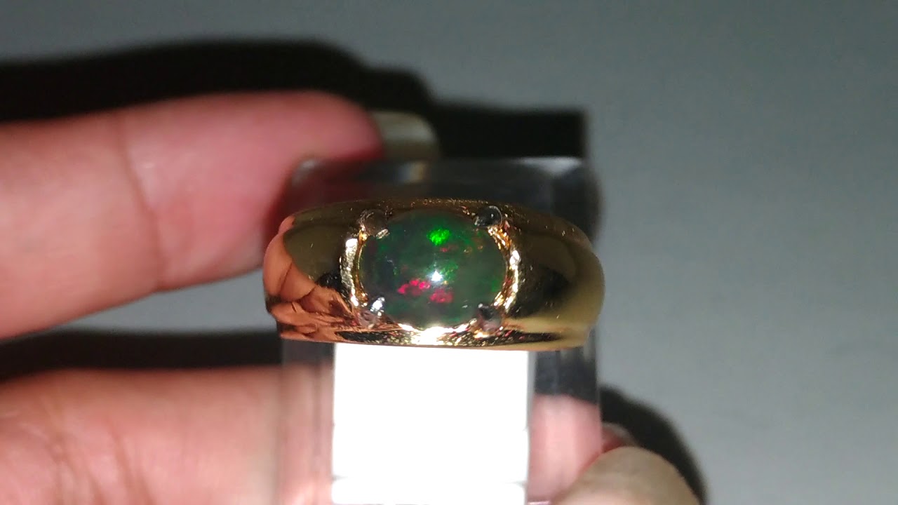 Cincin Batu  Akik Black  Opal  Kalimaya Hitam  Asli Kode 1086 