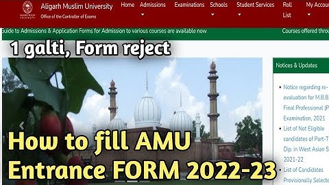 How to fill AMU Entrance FORM 2022-23 | STEP BY STEP | गलती से बचे | AMU Form fill up 2022