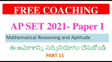 AP SET 2021 Paper 1: Mathematical Reasoning and Aptitude  Part 11 Telugu Free coaching NTA UGC NET