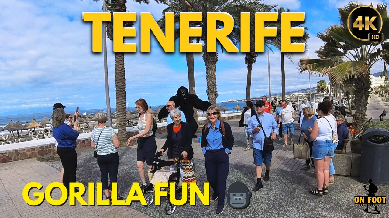 Tenerife - March 10, Sun Playing Hide & Seek… Meanwhile a Gorilla Dances | Las Américas Walk 4K
