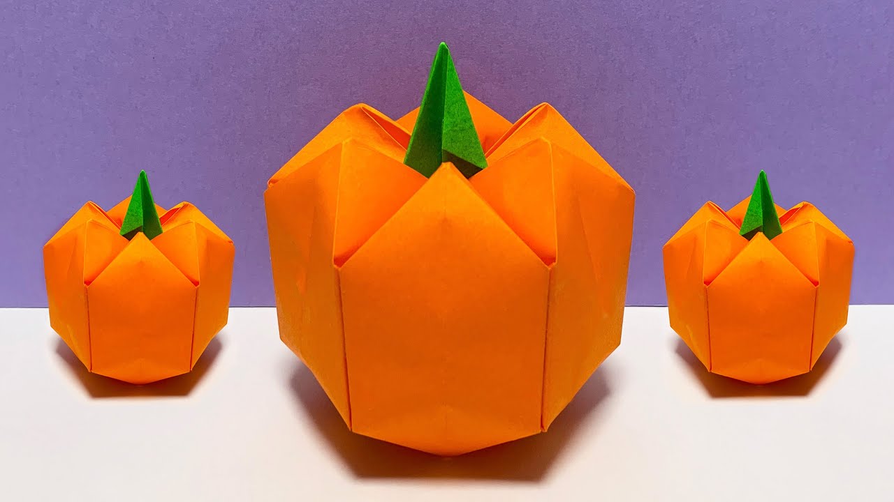 【簡単折り紙】立体かぼちゃ🎃How to make pumpkin#ジャック・オー・ランタン#ハロウィン#Jack-o'-Lantern#南瓜#호박#簡単#folding#おりがみ#origami