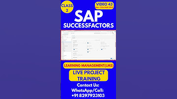 SAP SuccessFactors LMS Training Online Tutorial Class 43 22nd  August 2025#sapsuccessfactorstraining