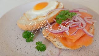 VLOG #6 FIVE Breakfast Ideas  一周早餐 | 5分钟快手健康早餐 | 三文鱼贝果 | 鸡蛋三明治 | 华夫饼 | 英式炒蛋 | 香蕉奶昔麦片碗