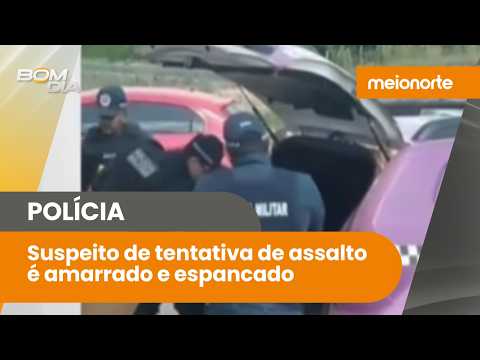 Suspeito de tentativa de assalto é amarrado e espancado | Bom Dia
