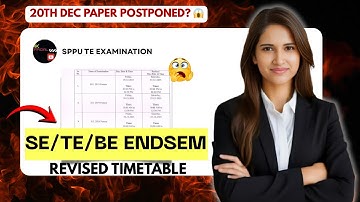 20th Dec Paper Postponed? 😱 | SPPU End Sem Exam BIG Update | SE TE BE Students