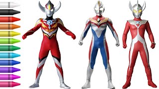Mewarnai Ultraman Orb Burnmite, Ultraman Dyna & Ultraman Taro