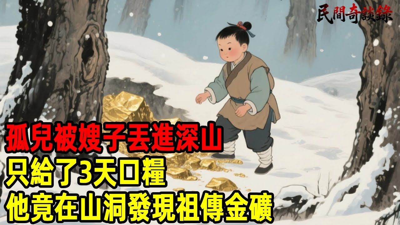 孤兒被嫂子丟進深山，只給了3天口糧，他竟在山洞發現祖傳金礦...【民間奇談錄】#民間故事 #台灣傳說 #懸疑故事 #銀髮頻道 #懷舊故事 #助眠故事