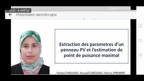 Parameters extraction for PV generator and estimation of the maximum power point.