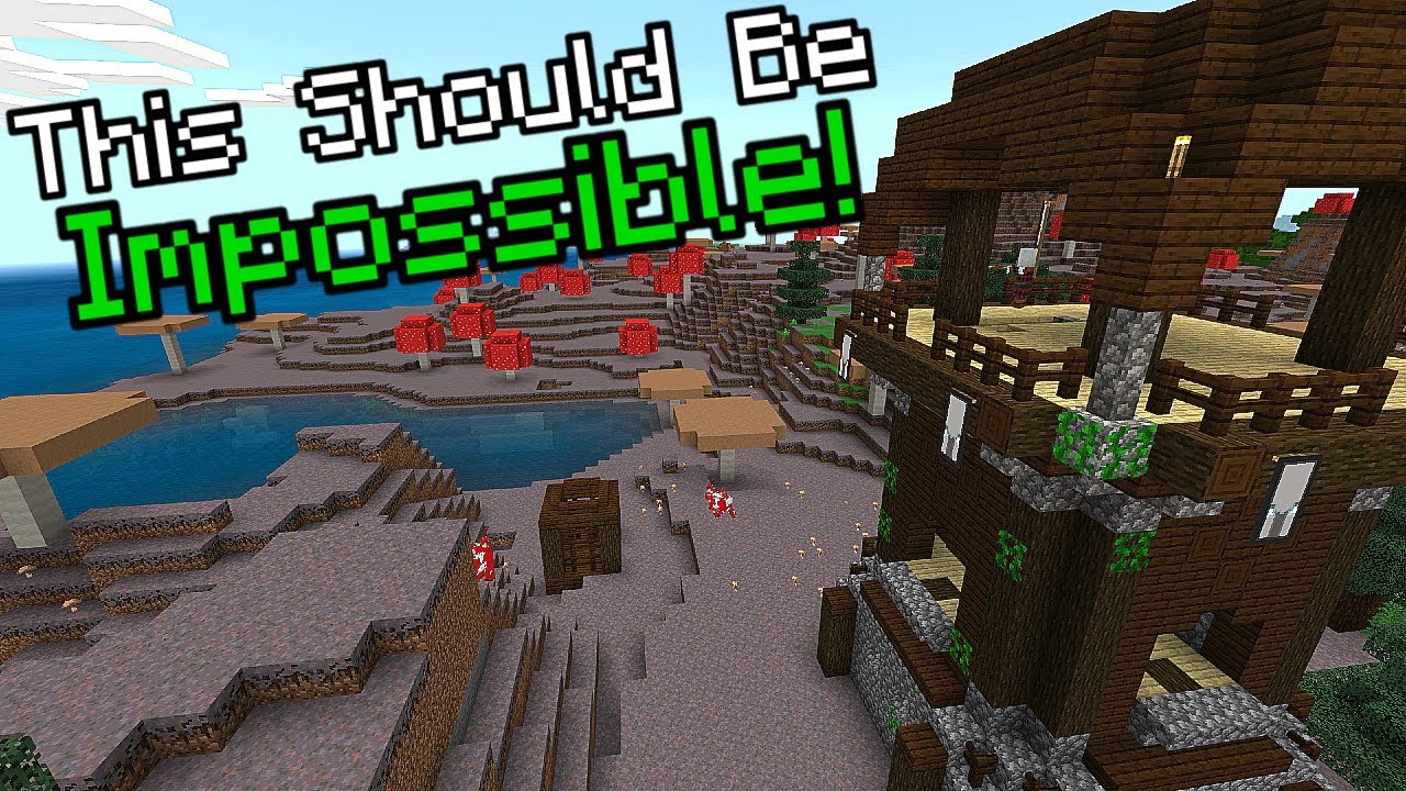 Minecraft ,Very Rare Outpost on Mooshroom Biome At Spawn!!MCPE,XBOX,PS4 ...