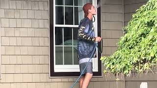 Soft washing cleaning method for shingles and siding using detergent and water on New Jersey homes