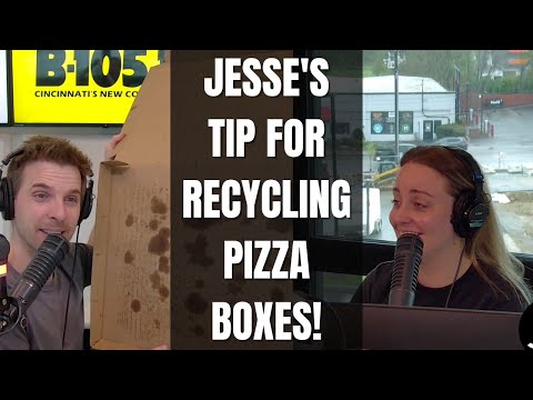 Jesse reminds everyone not to try to recycle pizza boxes with grease on them!