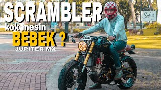 Bebek custom jadi SCRAMBLER bergaya XSR 155 dari mesin yamaha JUPITER MX #MOTOVLOG 73