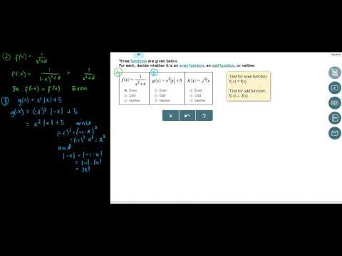 Mod 7 Topic 11: Even and odd functions: Problem type 2