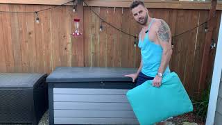 Keter Denali 150 Gallon Resin Large Deck Box-Organization and Storage for Patio Furniture