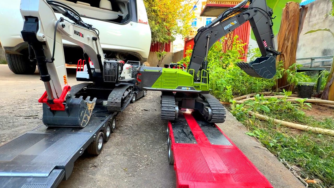 BEST RC - Activities Dump Trailer Transportation Excavator HUINA - Dump trailer 770 - HUINA  Truck .
