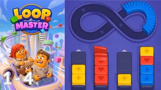 Loop Master – Level 1 - 4 : Twist & Connect #loopmaster #puzzlegame #sortingpuzzle 