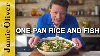 One-Pan Herby Green Rice And Fish Jamie Oliver