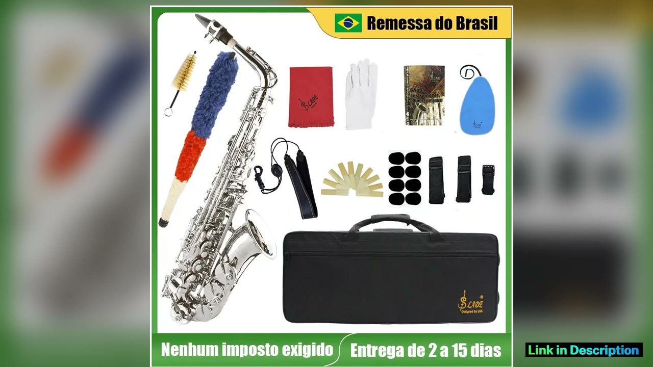 SLADE Eb E Flat Alto Saxophone Brass Sax Saxofone Woodwind Music Instrument With Case Reeds Mouthpi