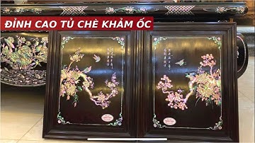 SIÊU PHẨM Tủ Chè Khảm Ốc Đỏ Cảnh Mai Treo Siêu VIP Hoàn Thiện Cho Khách HƯNG YÊN | Khảm Ốc Đẹp