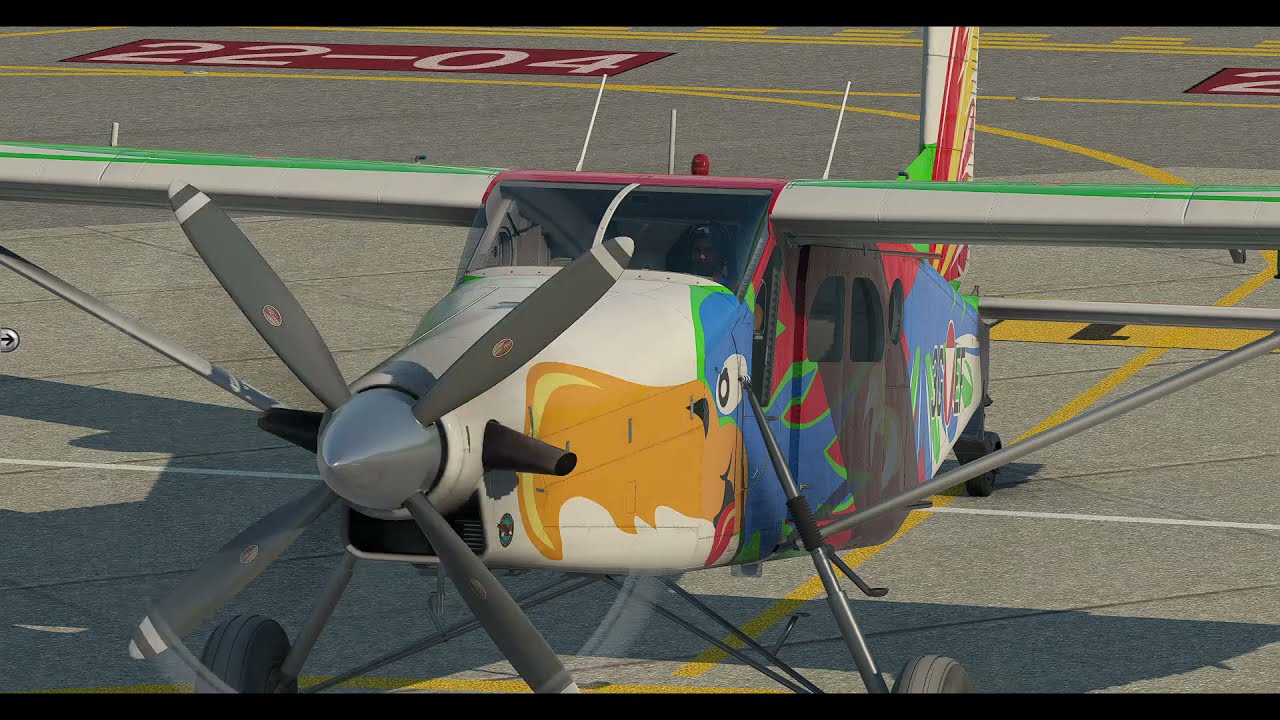 Thranda Xplane Pilatus Porter PC-6 from LSZC Flugplatz Buochs to LSME Flugplatz  Emmen (Switzerland)