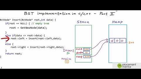 DS-29: BST implementation - memory allocation in stack and heap