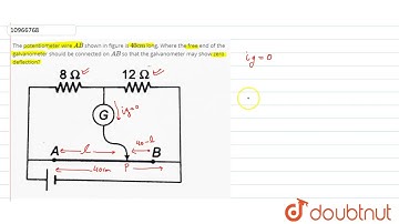 The potentiometer wire AB shown in figure is 40 cm long. Where the free end of the galvanometer ...
