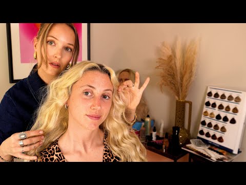 ASMR realistic finishing touches at a hair salon ✨ natural soft spoken hair styling with hair cut