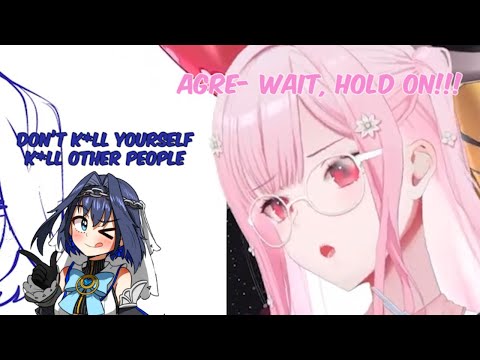 Kronii: Don't k*ll yourself, k*ll other people | Calli: Agre- No, wai-【Calli/HololiveEN】