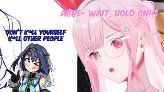 Kronii: Don't k*ll yourself, k*ll other people | Calli: Agre- No, wai-【Calli/HololiveEN】