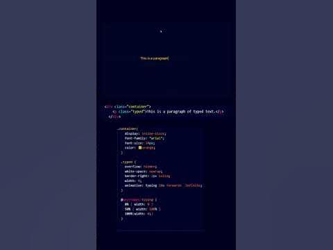 Text Typewriter in html css #css #html #ytshorts - YouTube