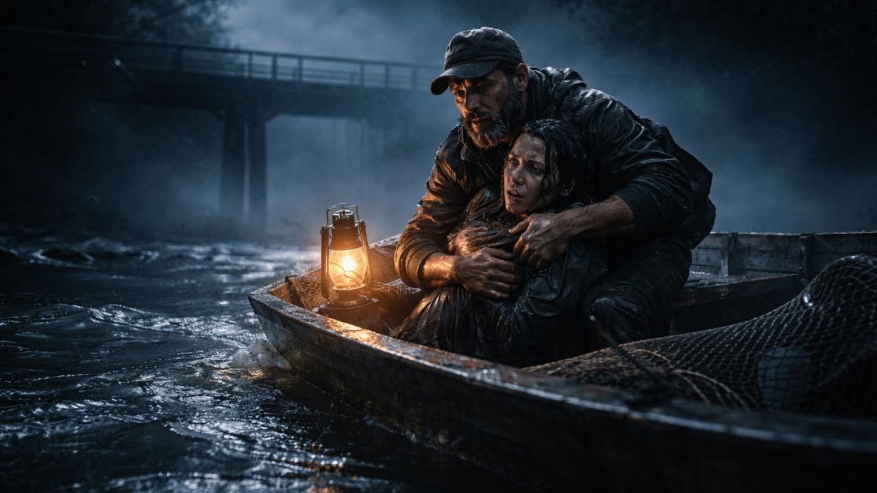 Pescador solitário  salva mulher que caiu de uma ponte à noite...
