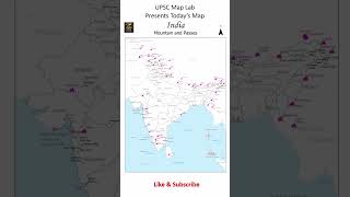 Mountain and Passes of India #geographythroughmaps #indiamap #history #currentaffairs #map #upsc